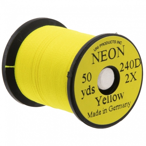 Uni Neon Tying Thread 1/0 50 Yards Yellow Fly Tying Threads (Product Length 50 Yds / 45.7m)